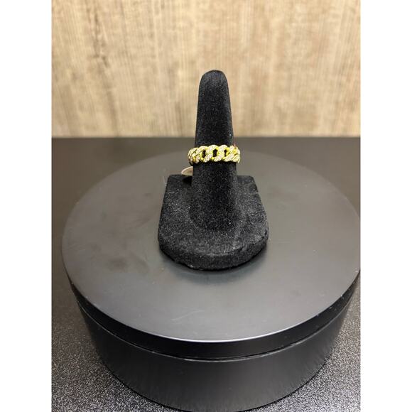 NWT Sz. 5 -2ct Vermeil Moissanite over 925 Silver Cuban Ring - Picture 3 of 7